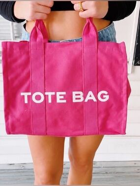 Tote Bag Hot Pink Canvas Tote Bag -